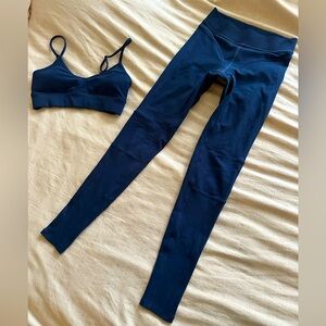 ALO Yoga Alosoft Headstart Leggings And Matching Sports Bra Set